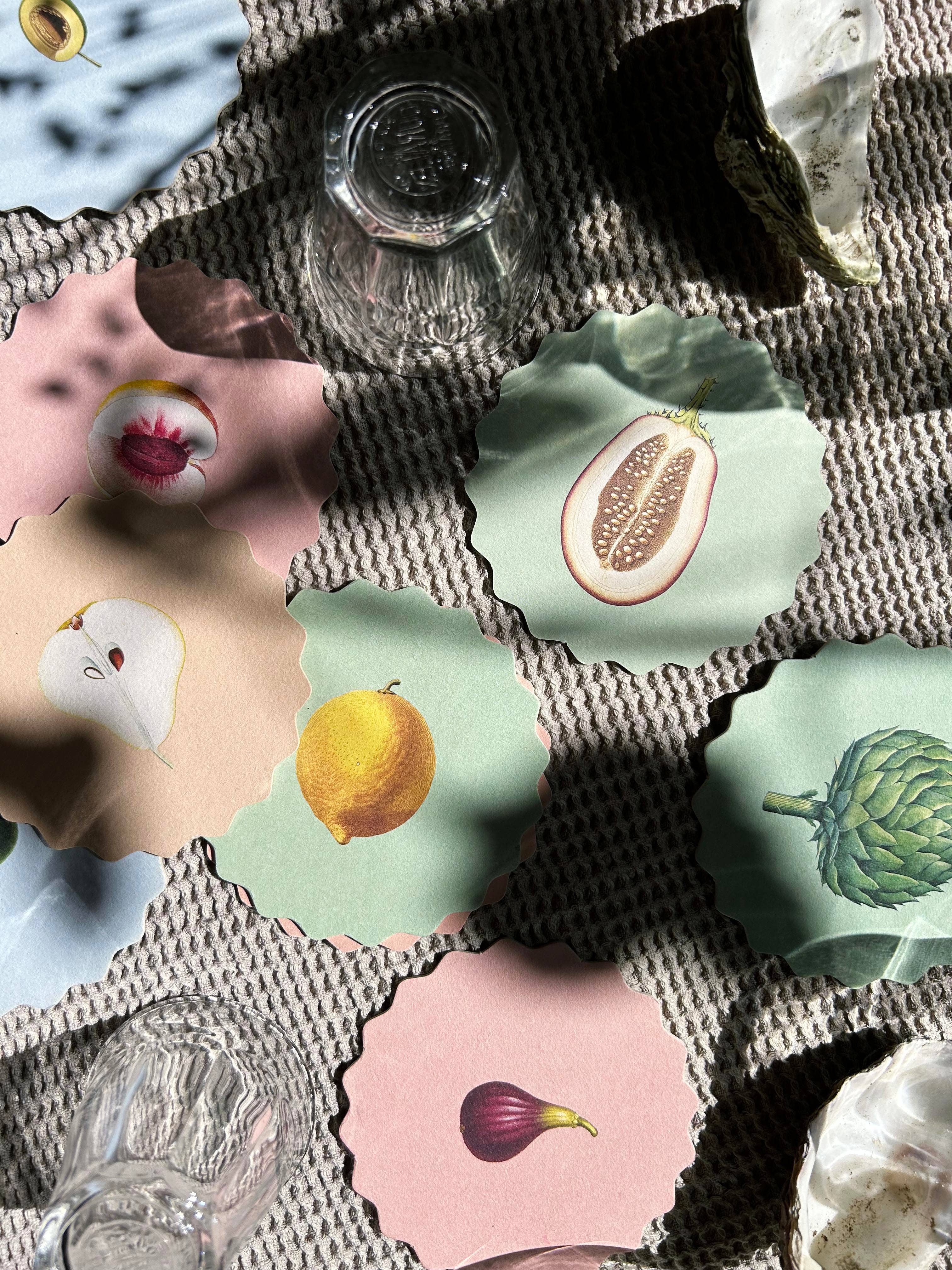 30x40 - Wholesale Coasters - Coaster Set Fruit & Veg 🍋🥑🍊3