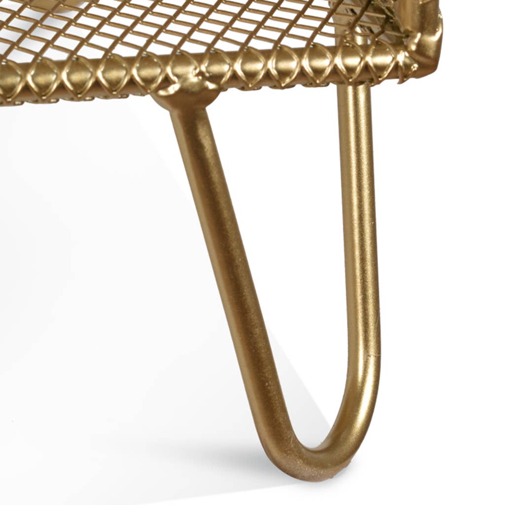 Opjet Paris - Wholesale Free Standing Shelf - Golden 2-compartment wire stand, small size L28 W30 H61cm1