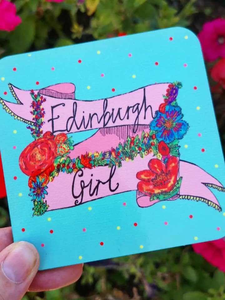 Coaster de banner de menina de Edimburgo por atacado de Claire Barclay Draws