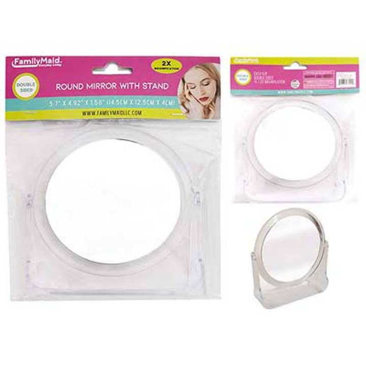 Mirror Round w/ Stand 2× Mag for wholesale by Deluxe Import Trading