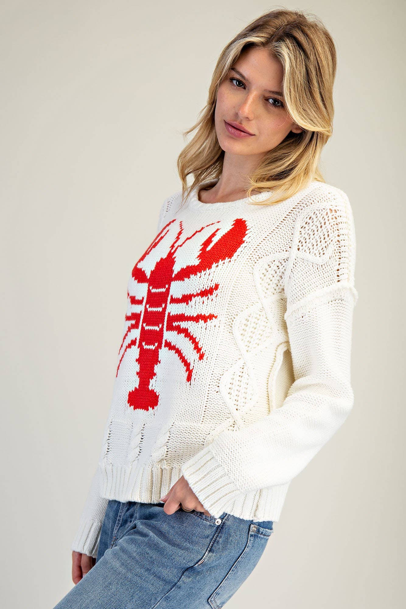 VAINILLA PL9733 - JERSEY DE PUNTO TRENZADO LANGOSTA de venta al por mayor en Faire5