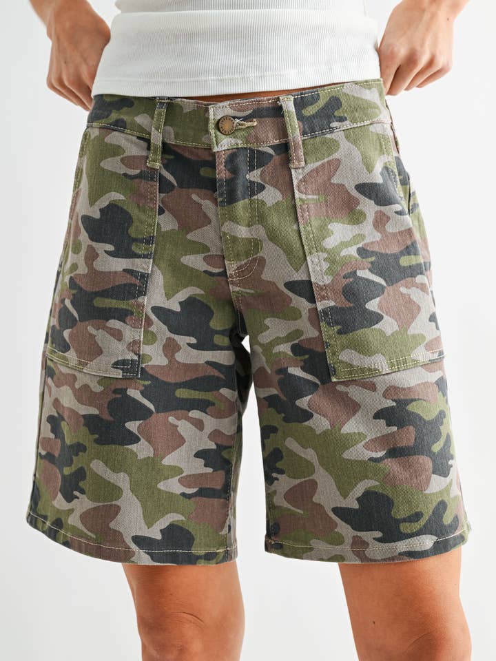 JH615 - DESERT CAMO - Low Rise Baggy Jort for wholesale by Just USA Jeans