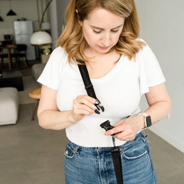 Cavology - Vente Laisse – chien - LAISSE MAINS LIBRES POUR CHIEN EN VINYLE, DEUX PIÈCES, MULTIVOIES, NOIRE7