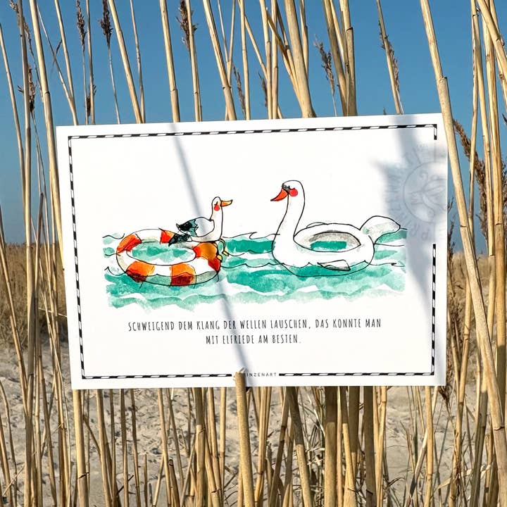 Postkort "Tavshed" | Sjovt kort om kærlighed for engroshandel hos Prinzenart
