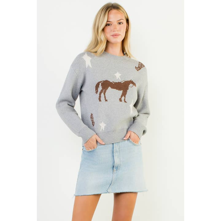 THML - Venta al por mayor Jersey de punto - Mujer - Jersey de punto con caballos y estrellas18