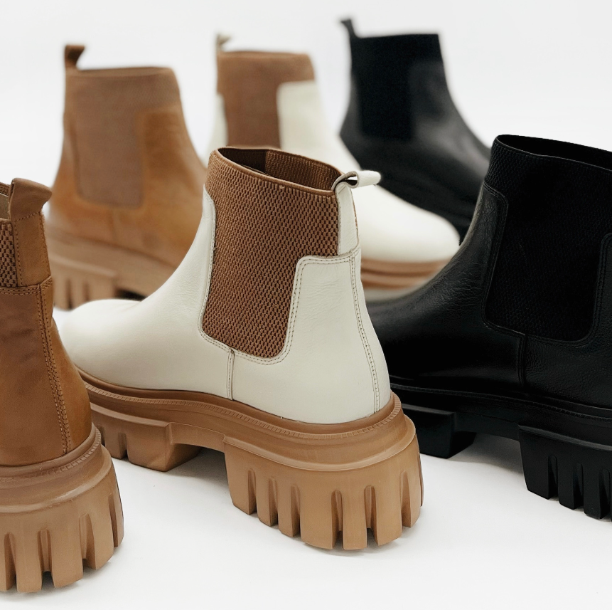 Agora platform chelsea boots ivory leather women's shoes for wholesale on Faire6