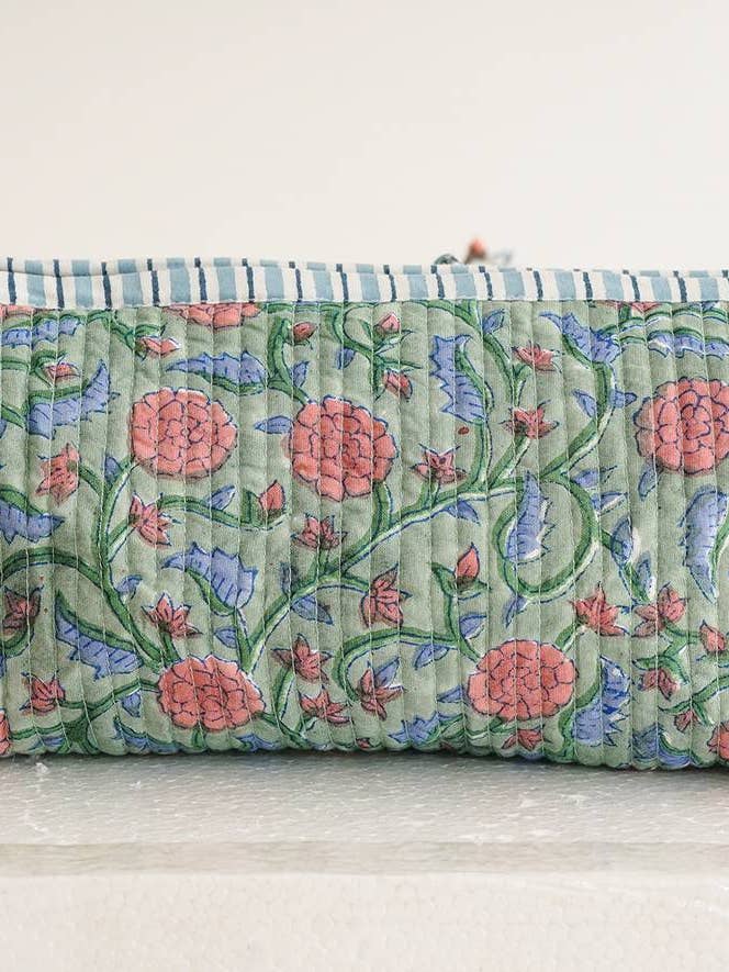 Block Print Quilted Makeup Bag for wholesale by RIHLA