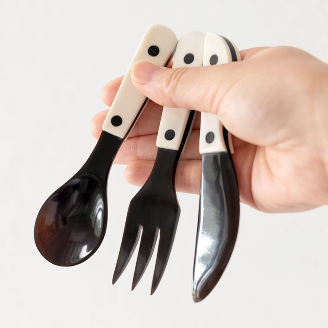 Luala Silk – Engroshandel Skærebestik sæt – Horn Bestik Sæt - Spoon gaffel og smør kniv8