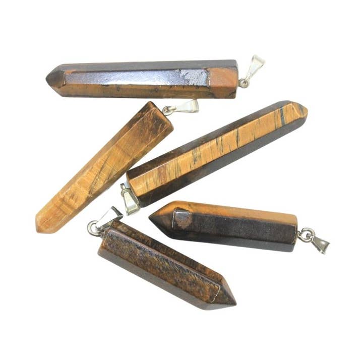 Point Pendant - Tiger Eye for wholesale by Earths Elements Wholesale