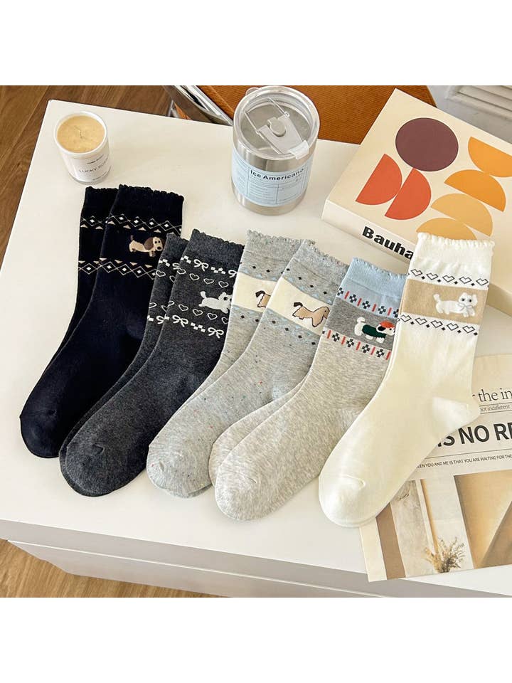 Rufia – Calcetines Retro de Dibujo Animado Fair Isle para venta al por mayor de Funkyrel® Atzbranding Limited