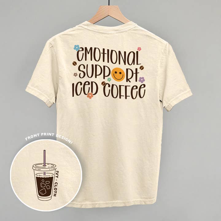 Emotional Support Iced Coffee (Back Print) for wholesale by Ivy + Cloth