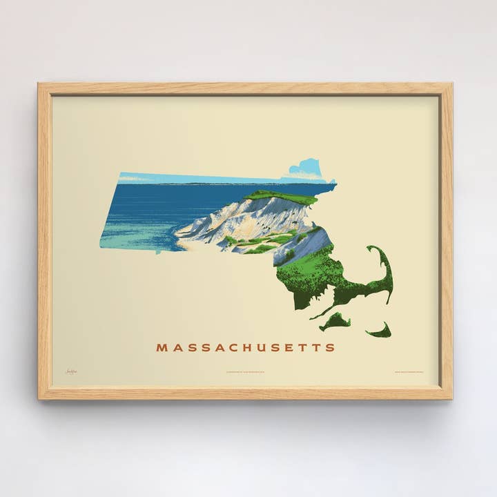 Massachusetts konsttryck av Alex Pearson för wholesale av 50 States of Beauty