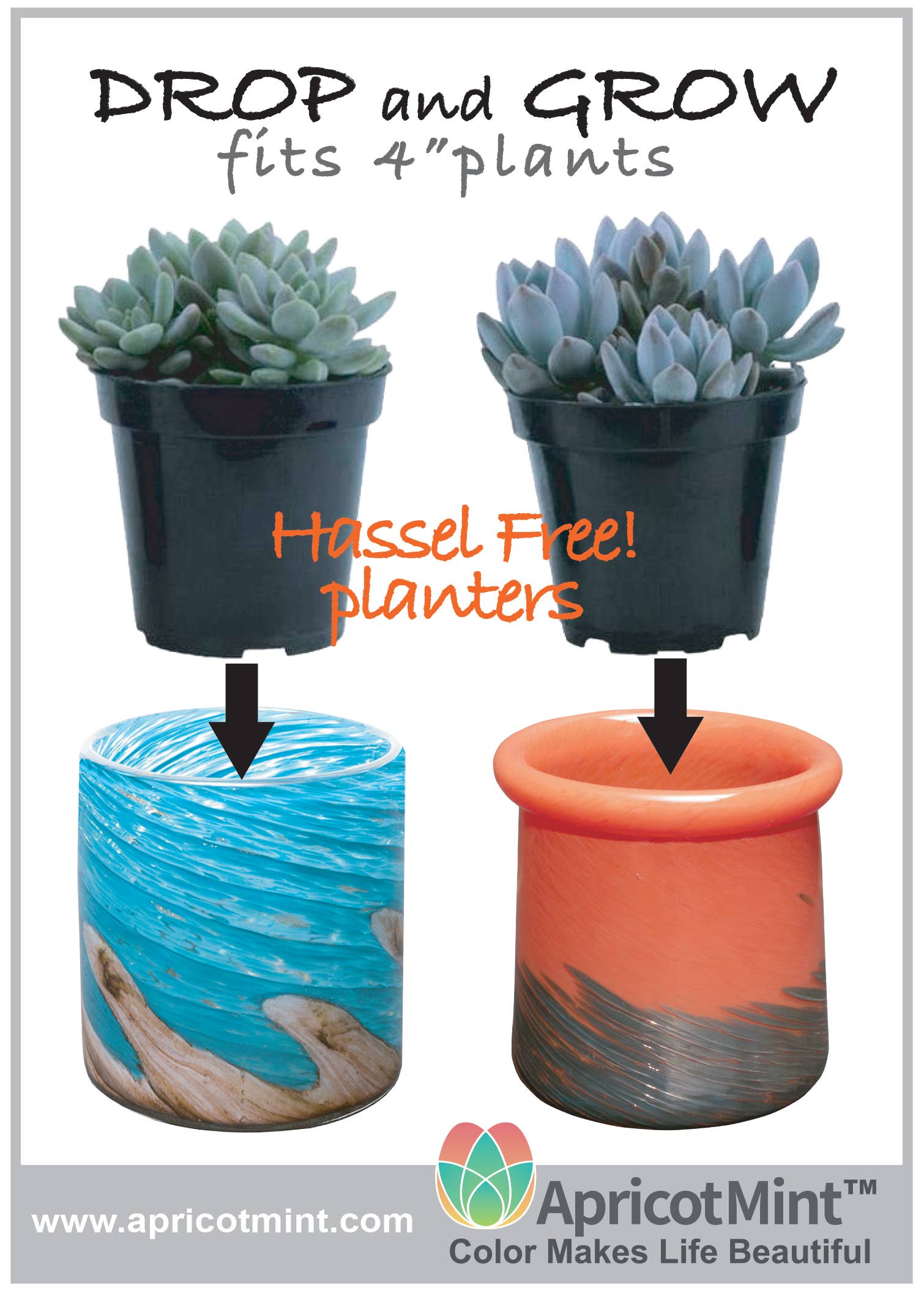 ApricotMint - Wholesale Plant Pot - 4.5" Wave Hand Blown Art Glass Planter6