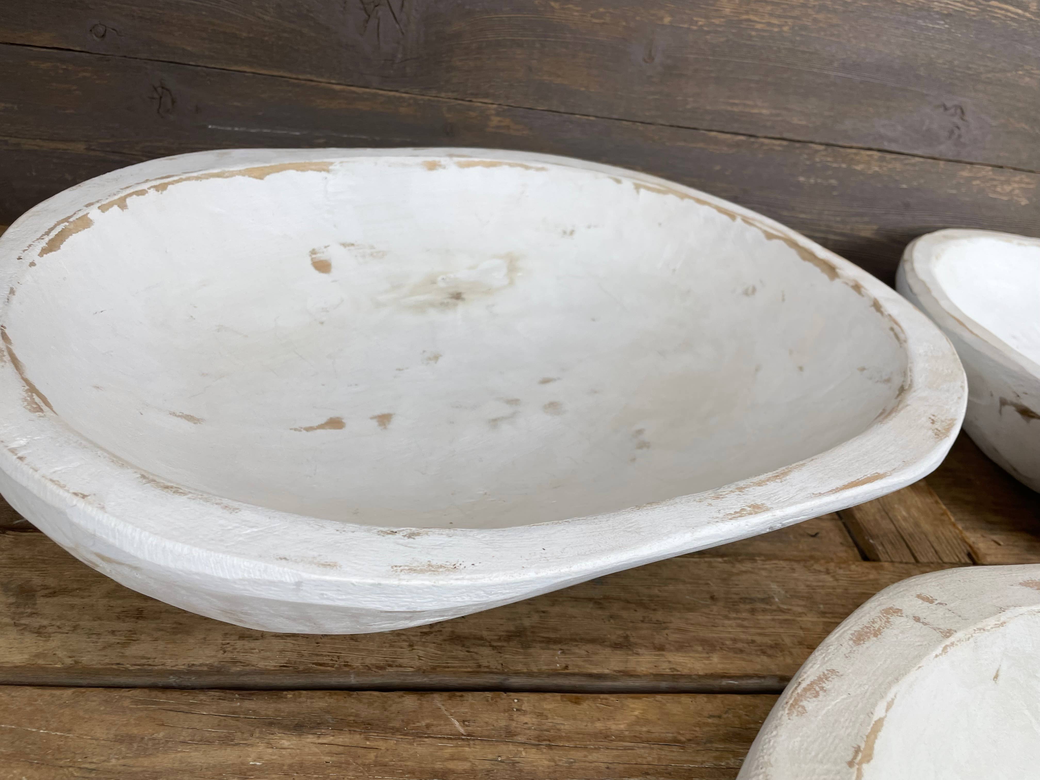 My Amigos Imports - Wholesale Decorative Plate/Dish/Bowl - Great Buy-WH-Chunky Farmhouse Dough Bowl-16x20-White-#21
