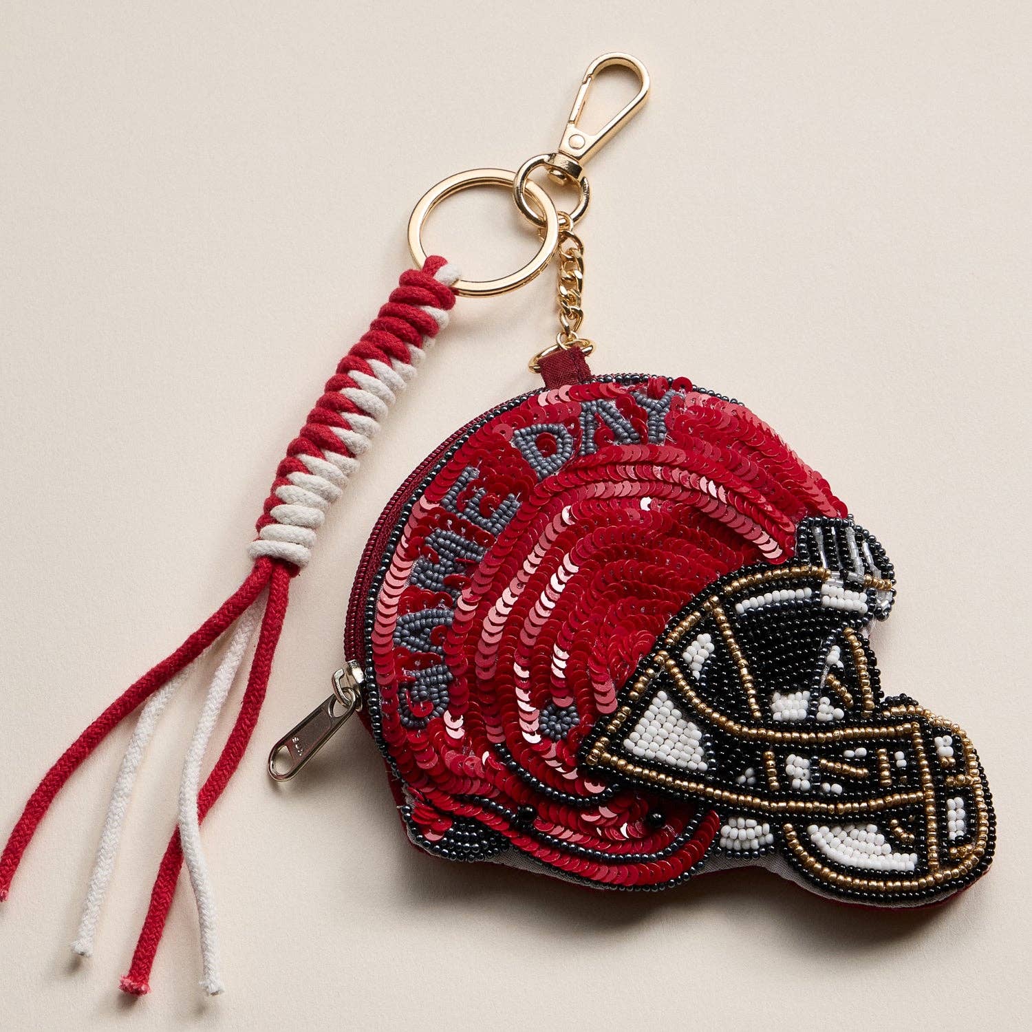 Frem - Wholesale Keychain - Women's - Game Day Beaded Helmet Keychain Pouch – Team Colors0