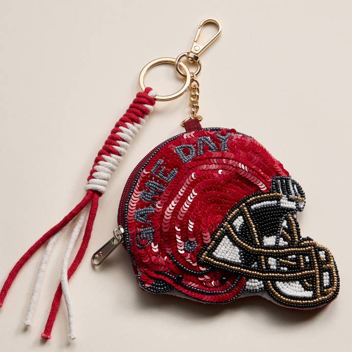 Frem - Wholesale Keychain - Women's - Game Day Beaded Helmet Keychain Pouch – Team Colors