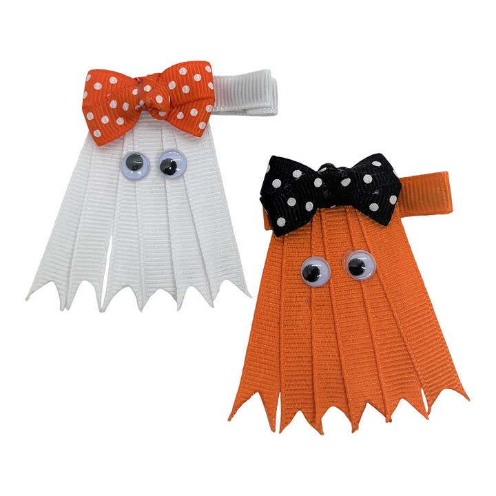 Bows For Belles, LLC – Großhandel Haarschleife – Kinder – 06 Ghost Handgefertigte Halloween-Band-Skulptur Haarschleife4