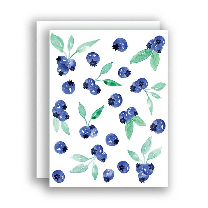 Blueberries Greeting Card for wholesale by Printed Water