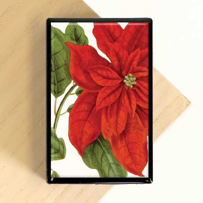 Poinsettia Flower Christmas Plant Gift Holiday Slide Box for wholesale by Lucy Lu Designs