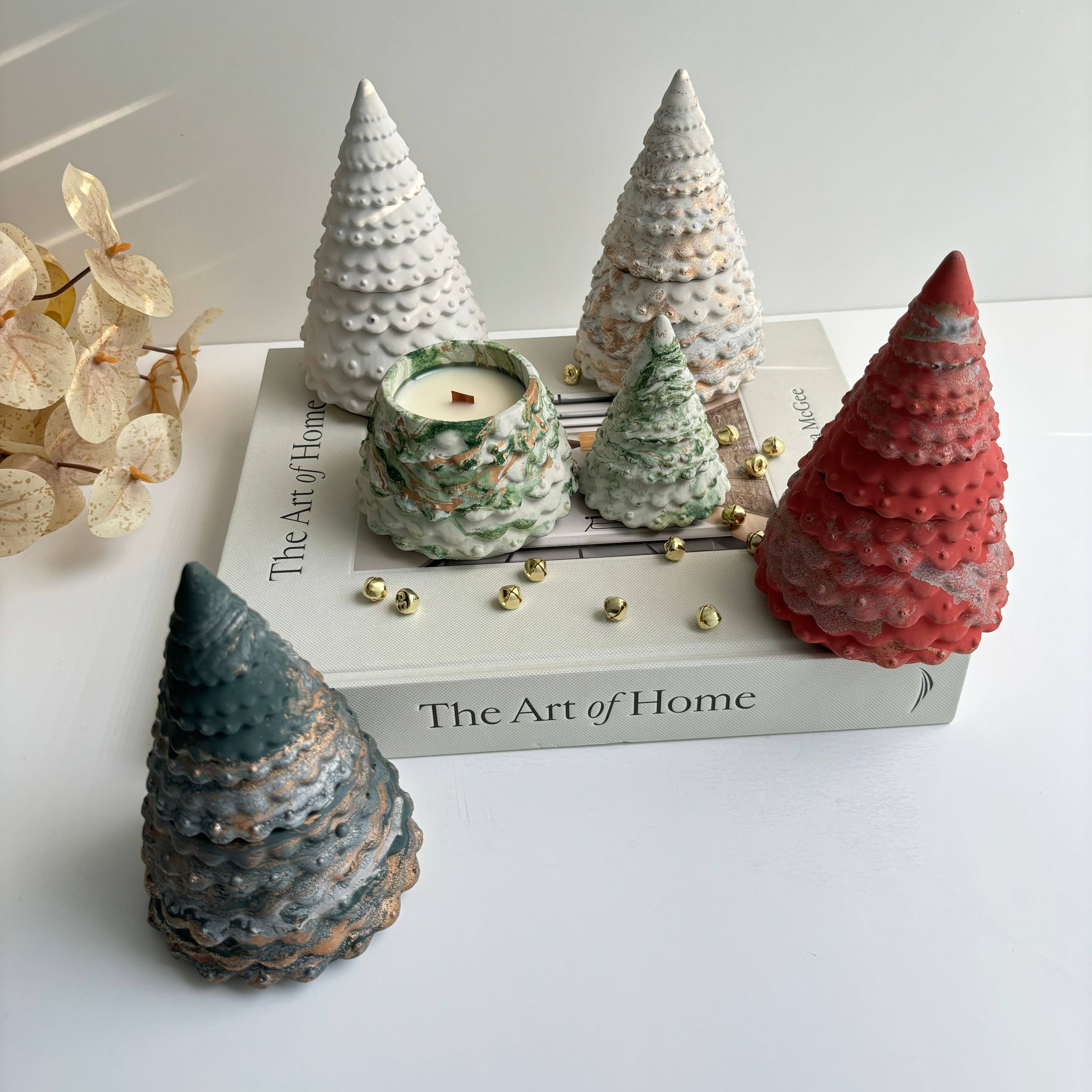 Fancy Concrete – wholesale Jar/filled candle – Christmas Tree Candle Pot | Holiday Candle8