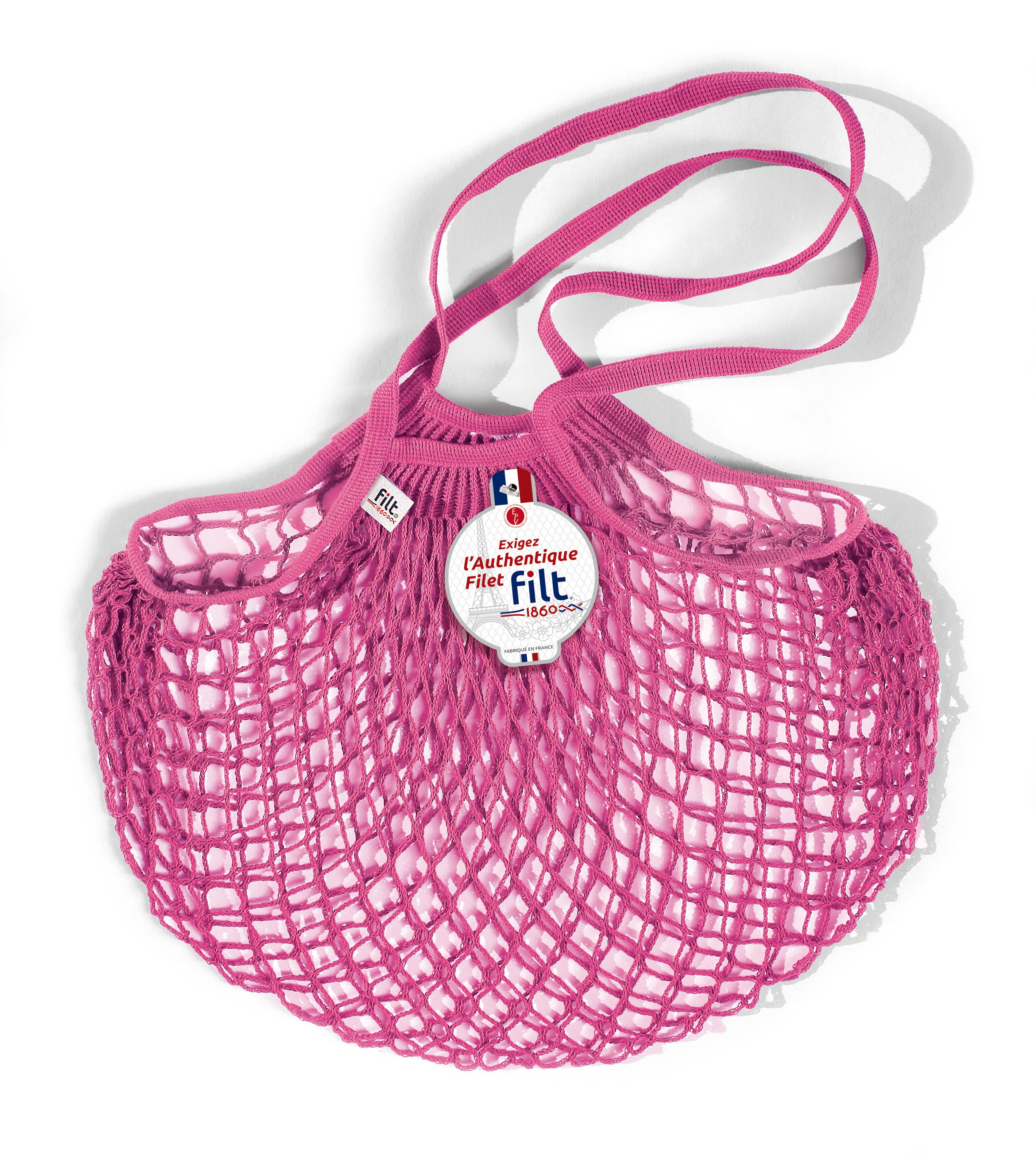 Filt1860 - Wholesale Grocery/Shopping Bag - Net shopping Rose Sorbet long handles