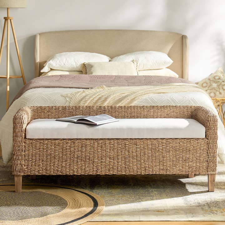 Abril Ratten Storage Bench for wholesale by Karat Home