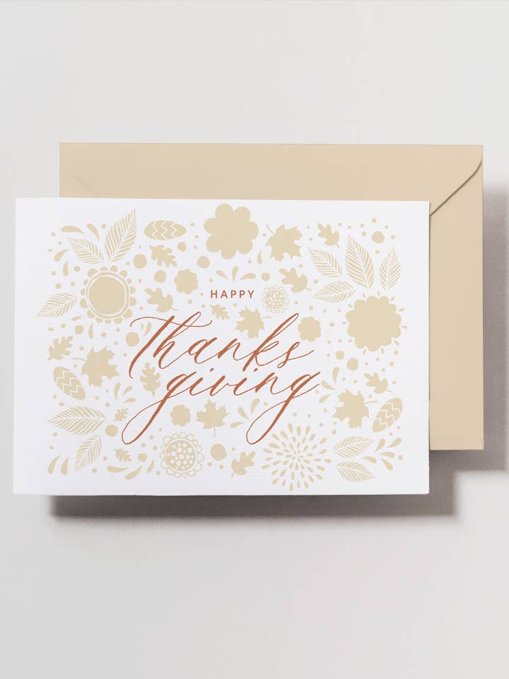 Happy Thanksgiving Card for wholesale by Haven Print Co.