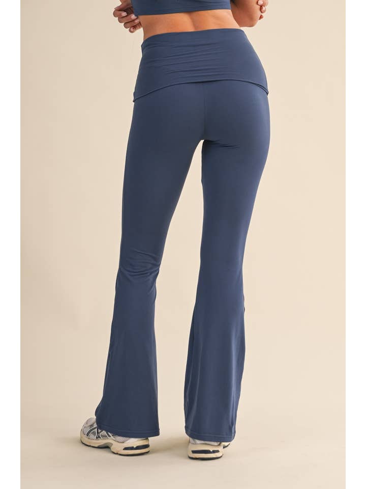 KIMBERLY C – wholesale Pants – Women's – Soft Knit Foldover Flare Pants108