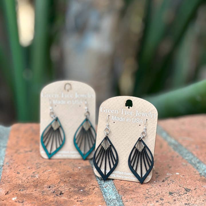 Green Tree Jewelry – wholesale Dangle earrings – Fan Leaf Palm Earrings4