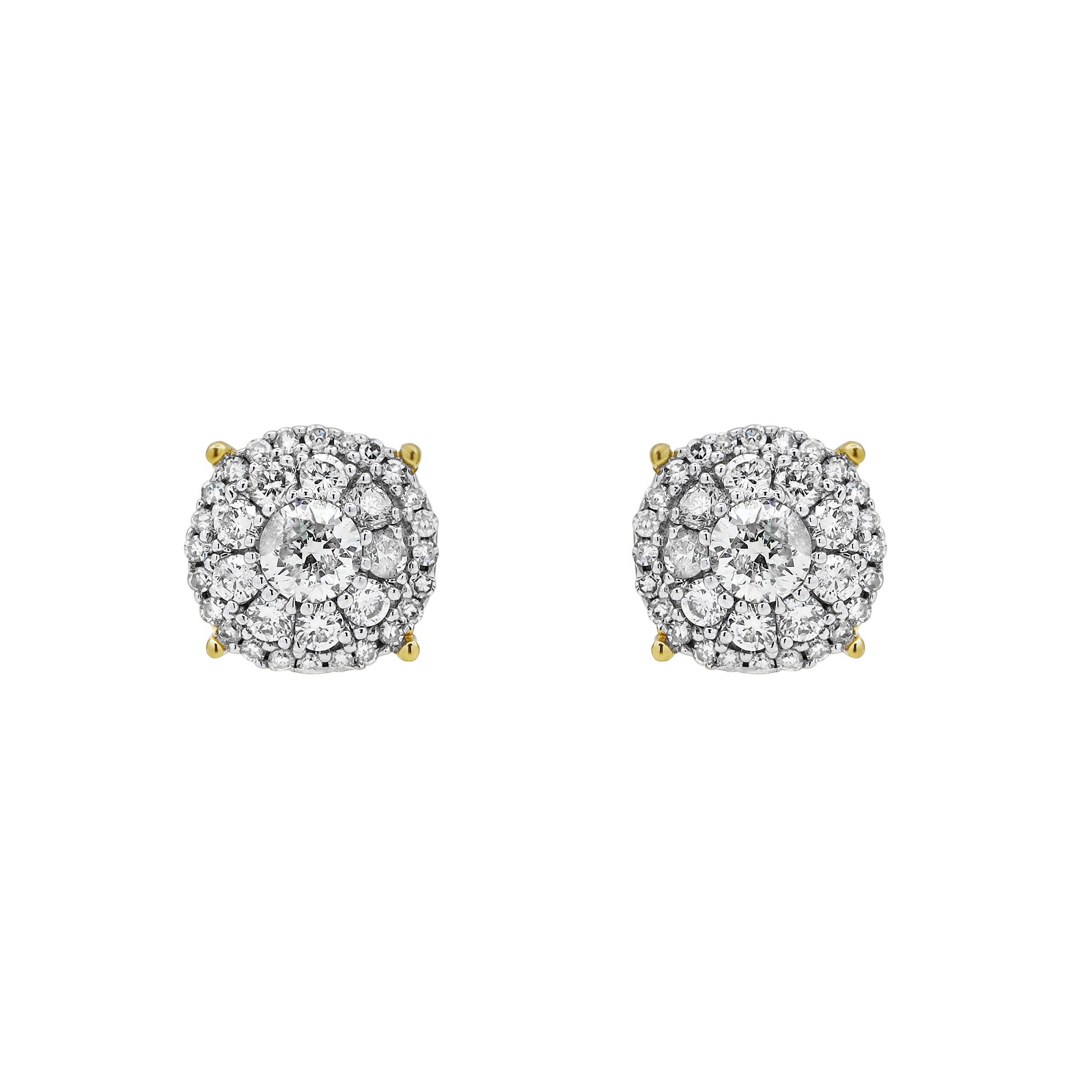 LuvMyJewelry (LMJ) - Wholesale Stud/Post Earrings - Lotus Loop Cluster Diamond 0.52 ct. tw. 14K Yellow Gold Earrings4