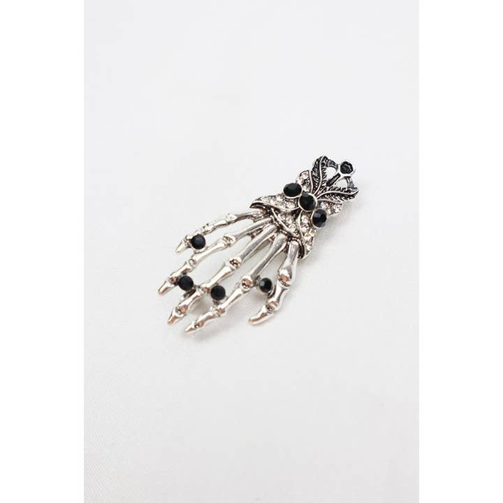 MIX COLOR Halloween Skeleton Hand Brooch for wholesale on Faire