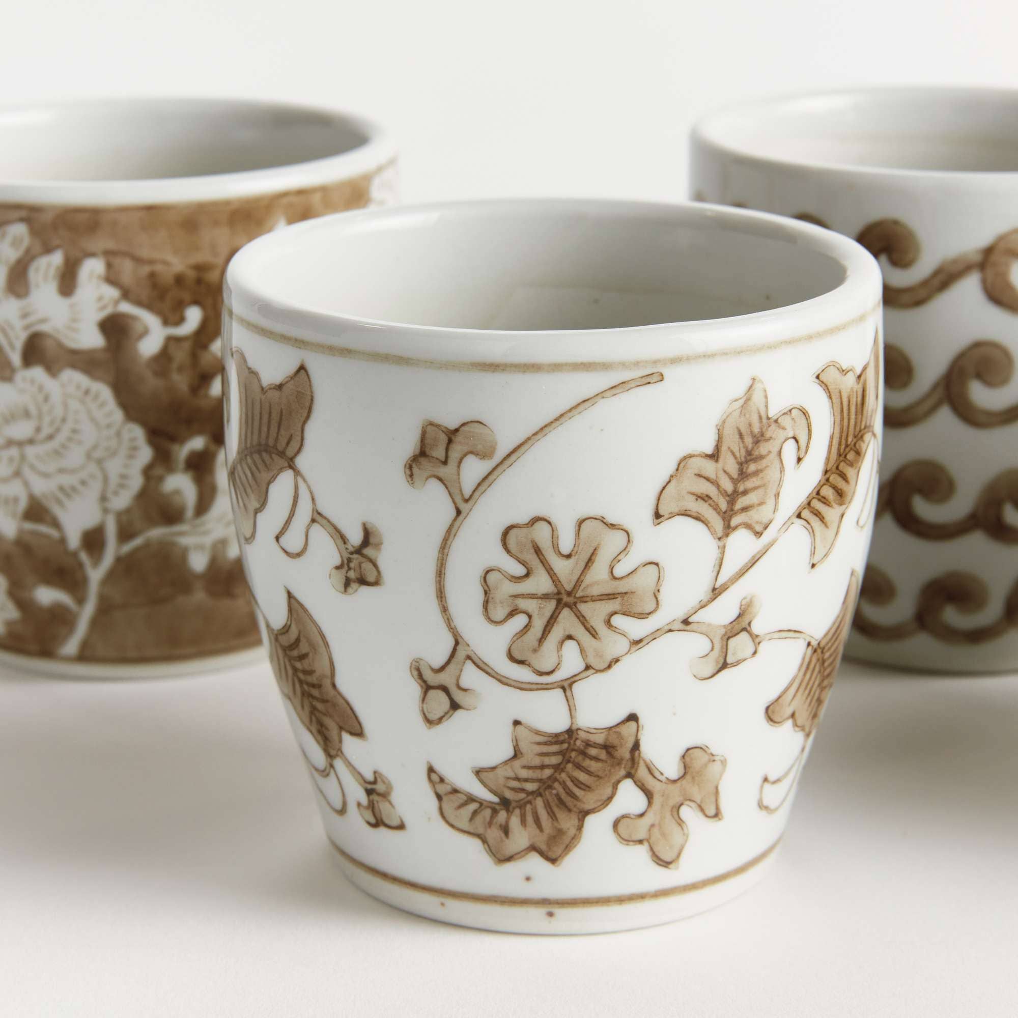 Napa Home & Garden - Wholesale Indoor Pot - Province Mini Flower Pots, Set of 6 - Brown & White Ceramic6