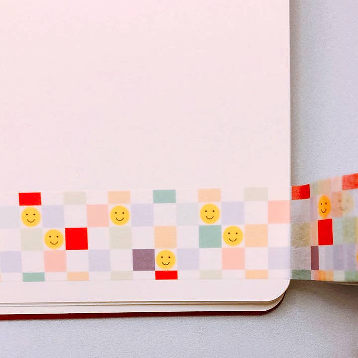 Checkers and Happy Faces Washi Tape for wholesale by ILOOTPAPERIE