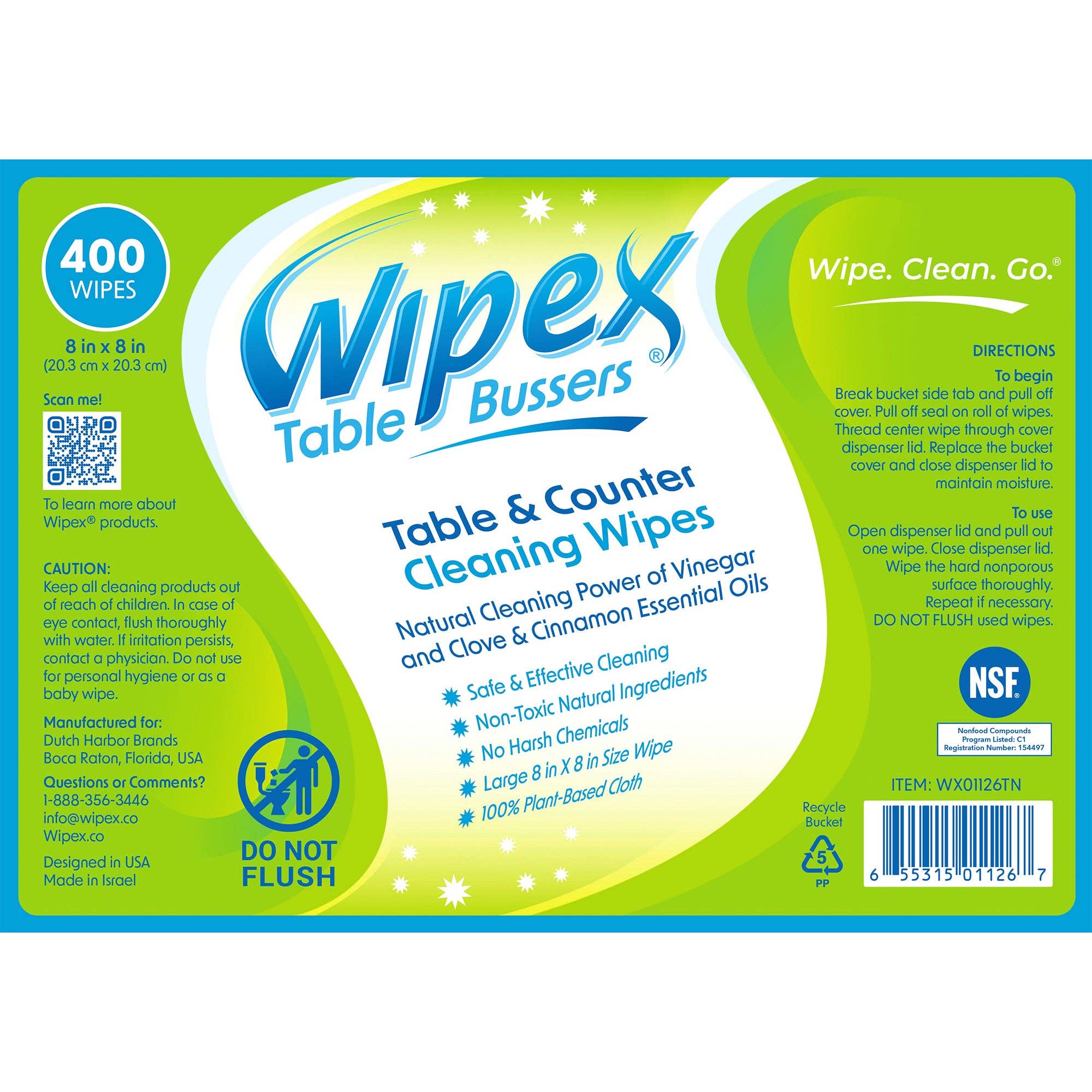 Wipex - Wholesale All-Purpose Cleaning Wipes - Table Bussers® Natural All-Purpose Cleaning Wipes | Compostable Cloth | Portable Dispensing Bucket10