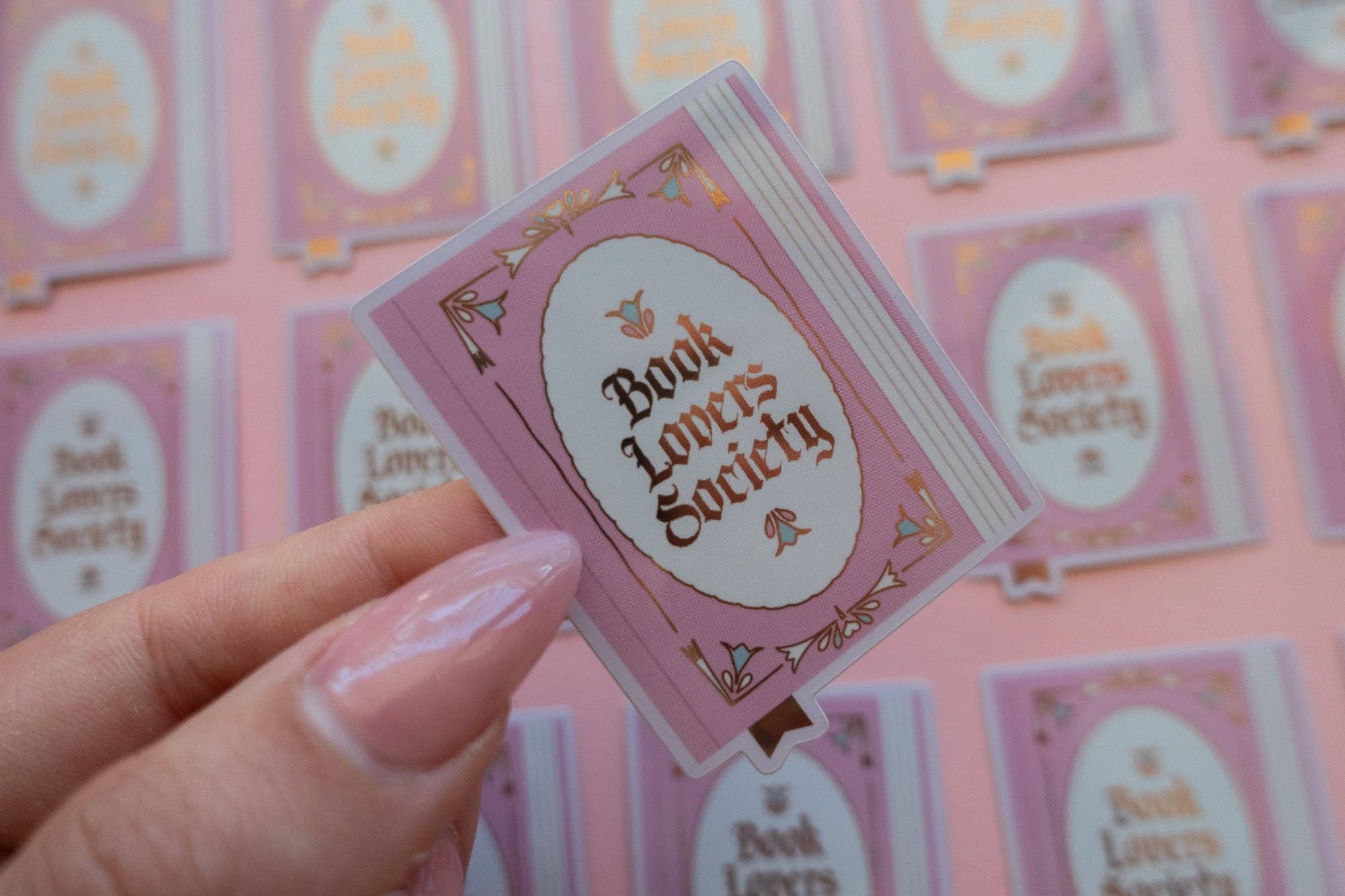 Jollie Ollie Designs - Wholesale Sticker - Book Society Sticker [with gold foil]2