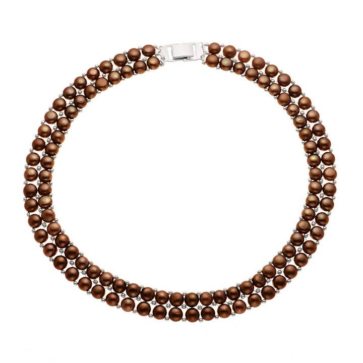 Genuine Freshwater Pearl 2-Row Necklace for wholesale by Mitzuko