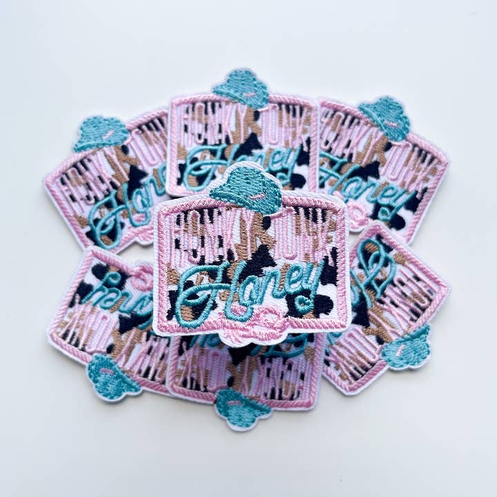 Honky Tonk Honey Hat Patch for wholesale by Modern Kane