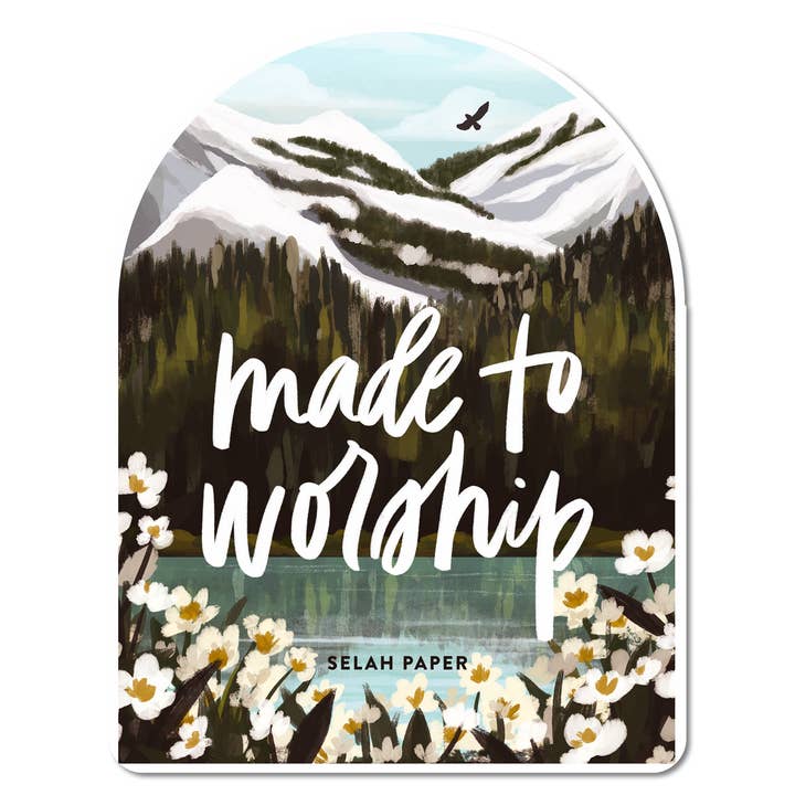 Made to Worship Vinyl Sticker – Mountain Art for wholesale by Selah Paper