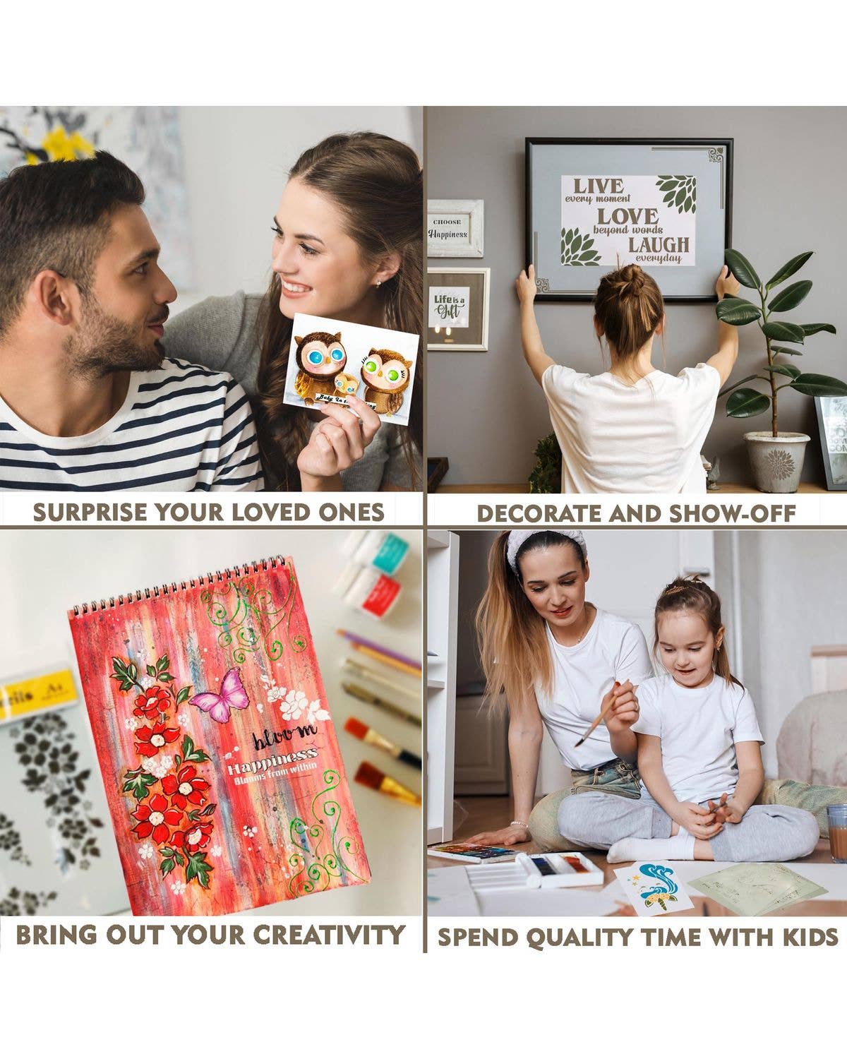 CrafTreat – Großhandel Wandschablonen – CraftTreat Schablonen-Set mit Bibelversen, 3 x 12 Zoll, 4 Stück6