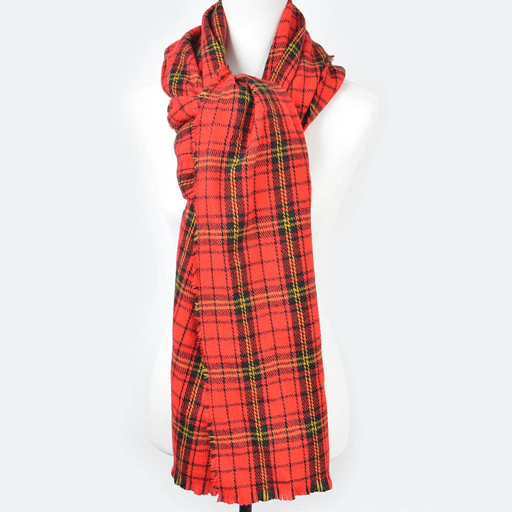 Red Plaid Pattern Scarve for wholesale on Faire1