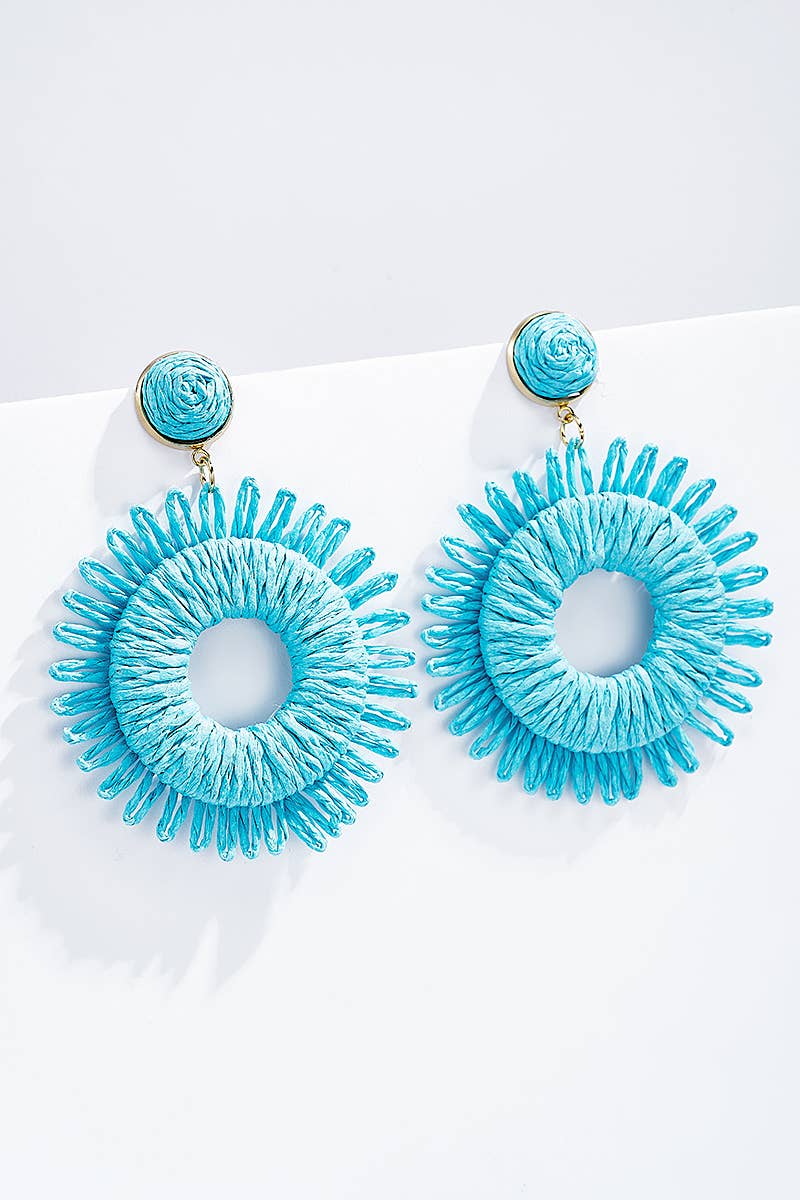 BYREN | ÉLINE L'ATELIER - Wholesale Dangle Earrings - Straw earrings with steel stud 124NN023