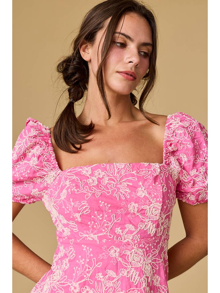 Papermoon - Wholesale Dress - Women's - PD50140 - Isabella Mini Puff Sleeve Printed Dress