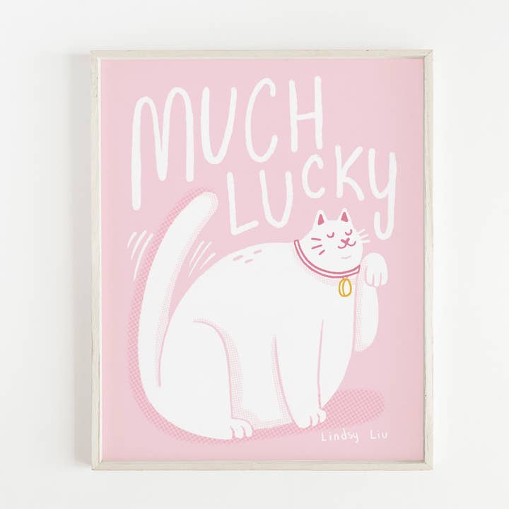 Beaucoup d'art imprimé de chat chanceux pour la vente par Happy Little Paper Co