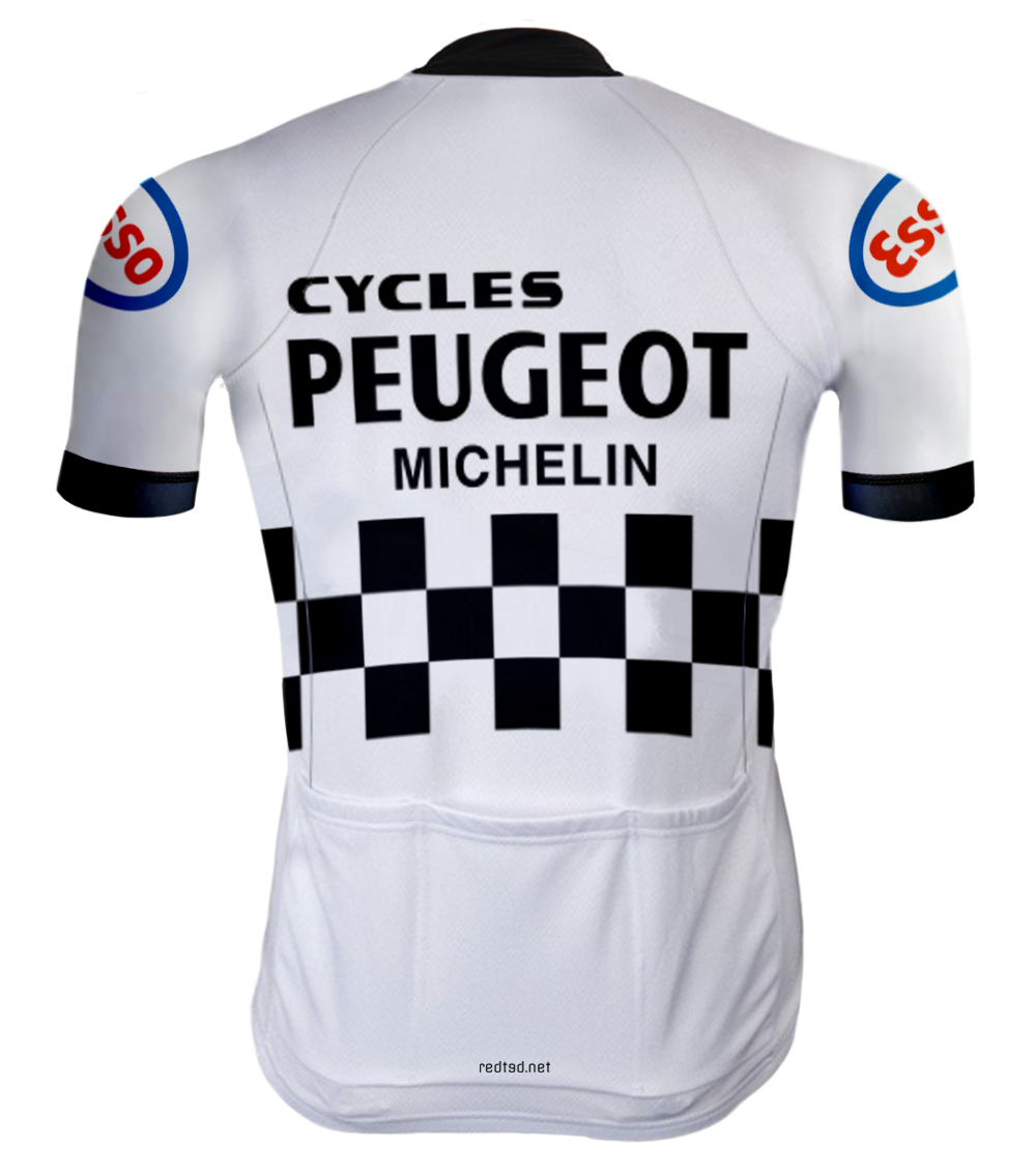REDTED - Wholesale Athletic Top - Men's - Retro Cycling Kit Peugeot White/Black - REDTED2