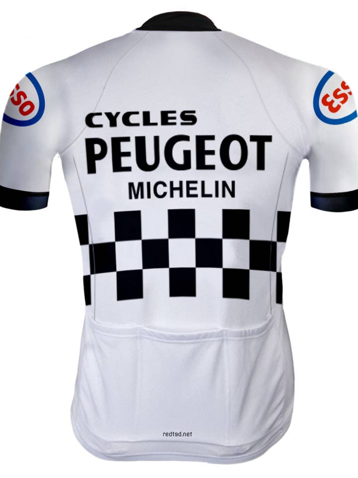 REDTED - Wholesale Athletic Top - Men's - Retro Cycling Kit Peugeot White/Black - REDTED2