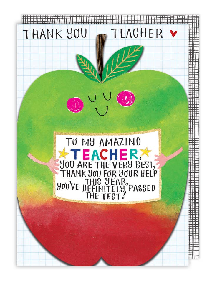 Poem Teacher Thank You Card for wholesale by Notes & Queries, Inc.