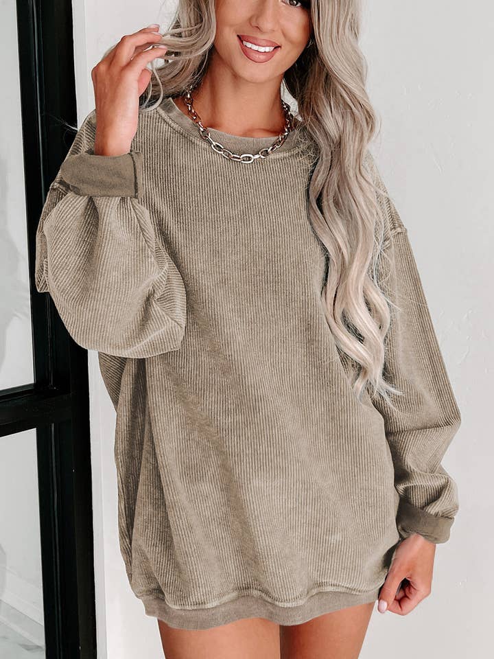 Lovesoft - Wholesale Sweatshirt – Women's - Custom Solid Ribbed Knit Round Neck Pullover Sweatshirt14