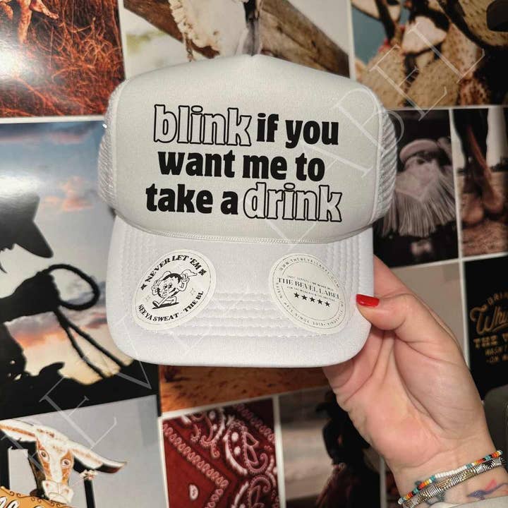 THE BEVEL LABEL - Wholesale Trucker Hat - Women's - Blink If You Want Me Trucker Hat3