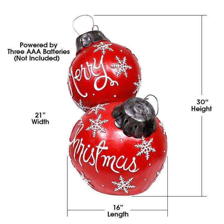Alpine Corporation - Wholesale Christmas Decoration - Alpine Merry Christmas Ornaments w Color Changing LED Lights