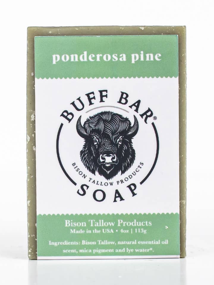 Ponderosa Pine Bison Tallow Soap Bar - 4oz for wholesale by Big Crazy Buffalo
